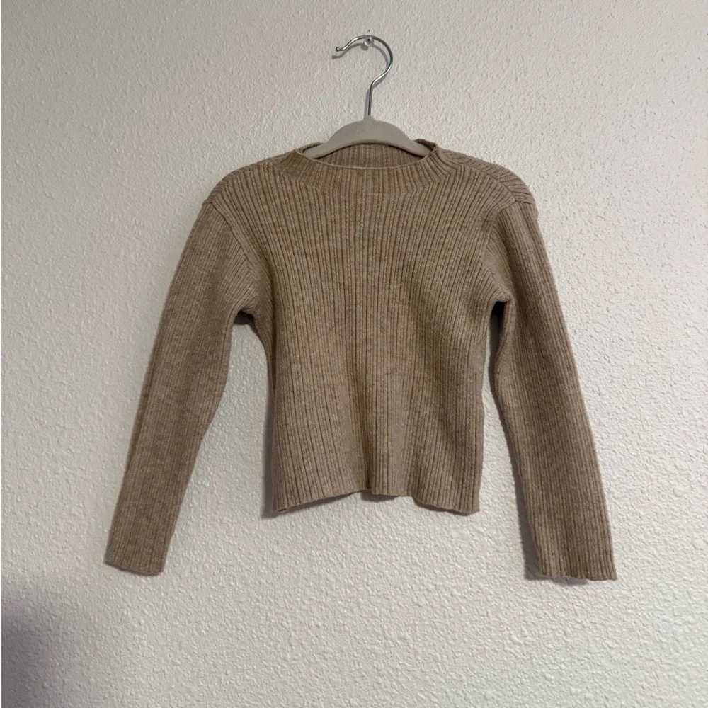 Zara Kids Ribbed Knit Long Sleeve in Beige